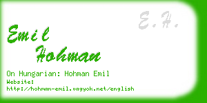 emil hohman business card